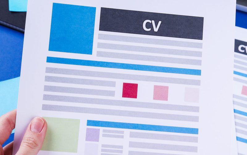 Job, interview. CV on the table