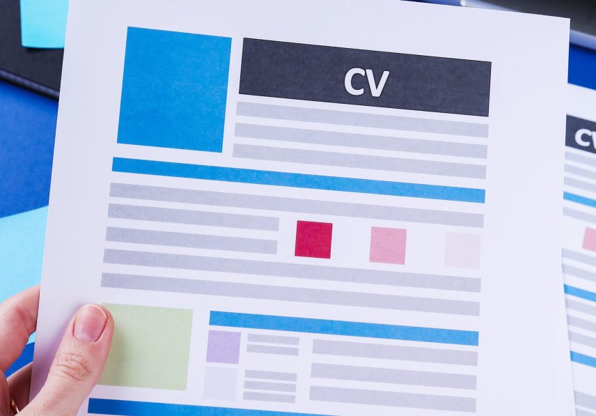 CV on the table Job, interview. CV on the table